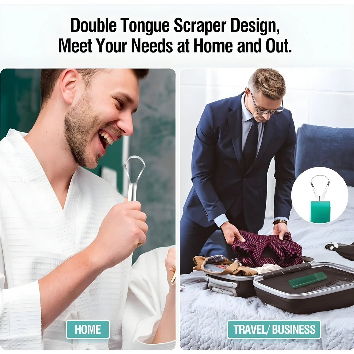 Sterling Essential Pack of 2 Stainless Steel Tongue Scraper