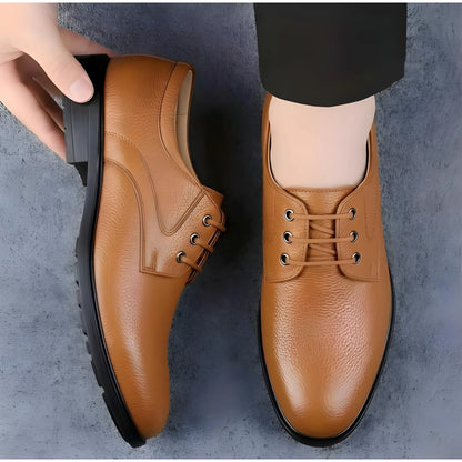 Camel Men's Synthetic Leather Solid Lace-Up Formal Shoes