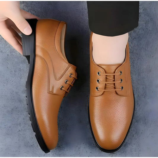 Camel Men's Synthetic Leather Solid Lace-Up Formal Shoes