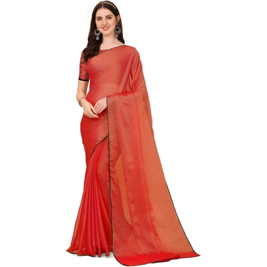 Vanya Silk Blend Embellished Saree With Unstitched Blouse