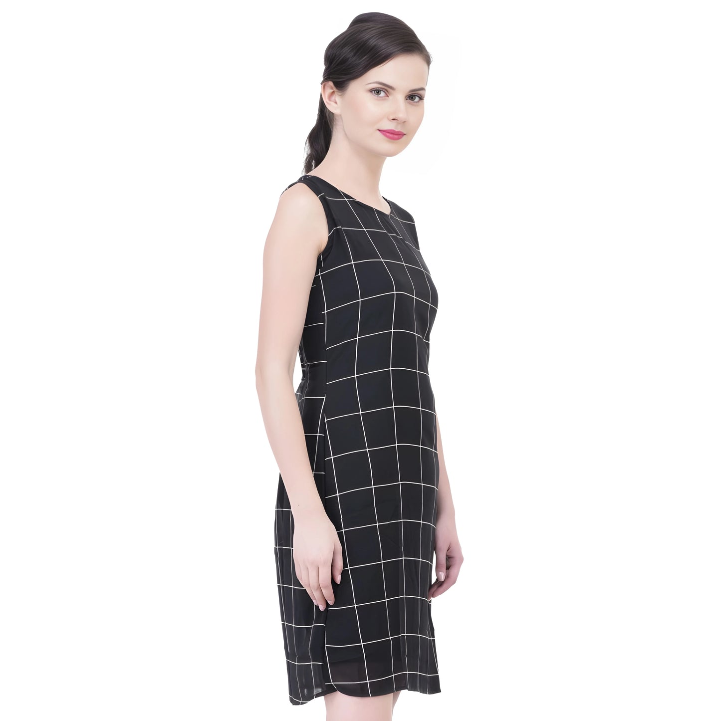 Grid Checkered Dress