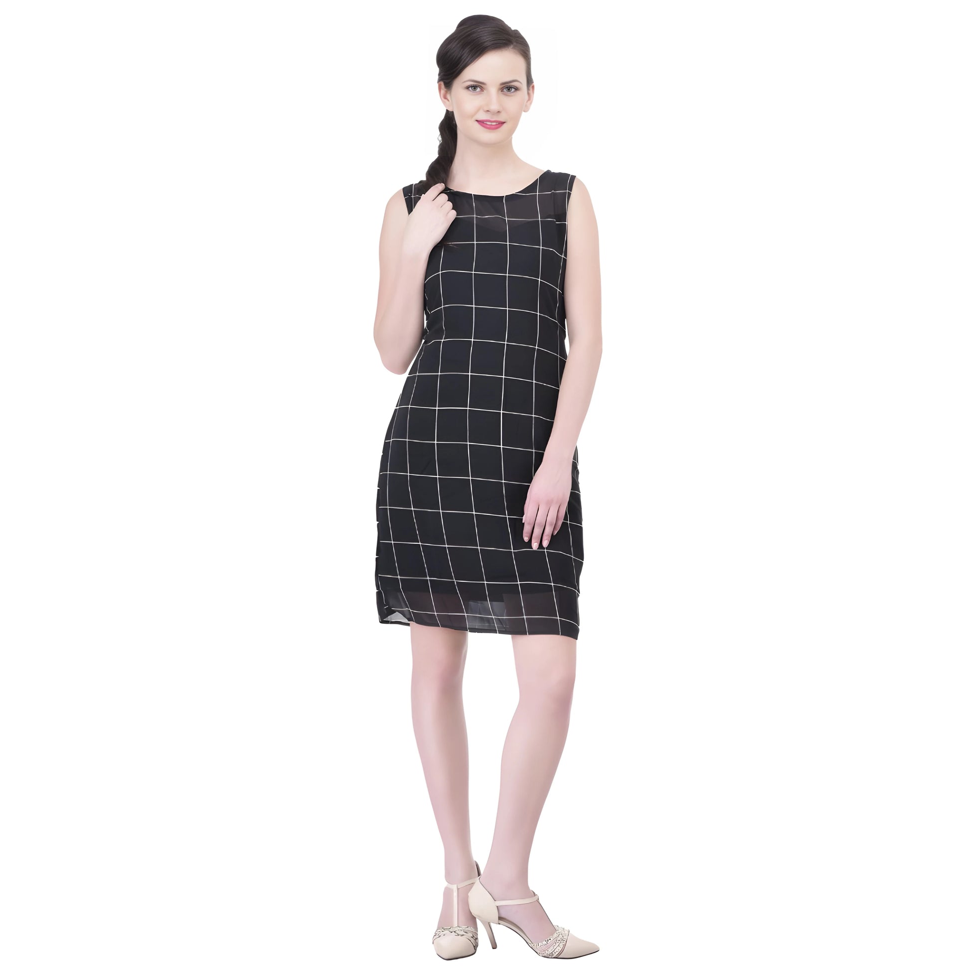 Grid Checkered Dress