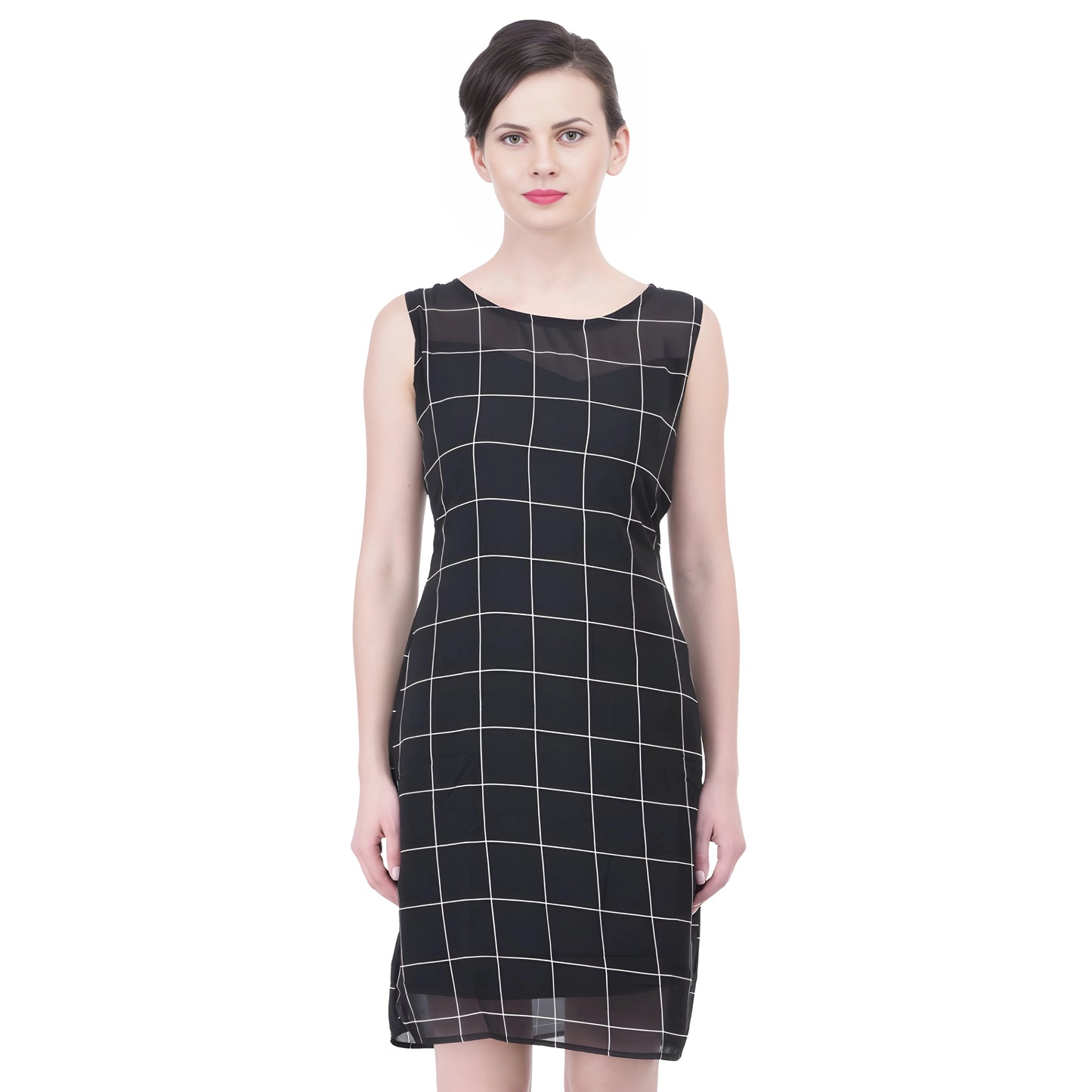 Grid Checkered Dress