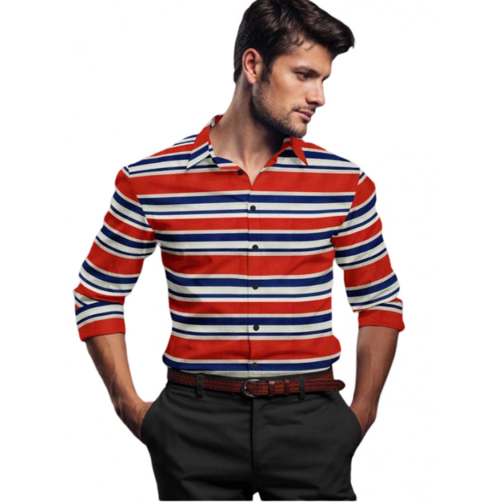 Crimson Azure Stripe Shirt - Navura