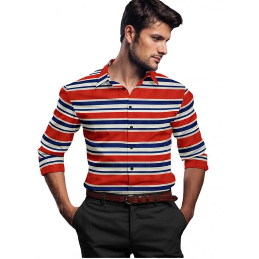Crimson Azure Stripe Shirt - Navura