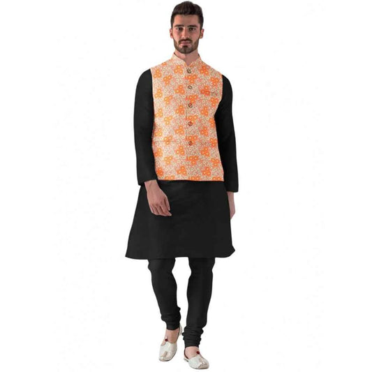 Coral Eden Jacquard Full-Sleeve Waistcoat