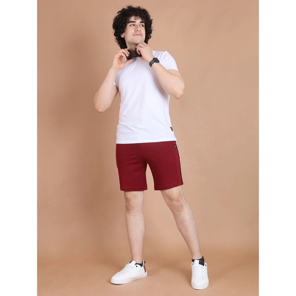 Maroon Stripe Shorts - Navura
