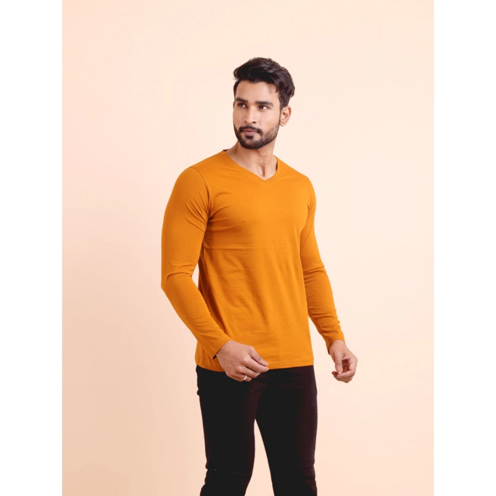 Mustard V-Neck Tee - Navura