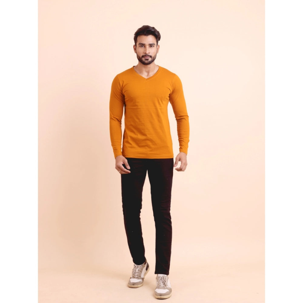 Mustard V-Neck Tee - Navura
