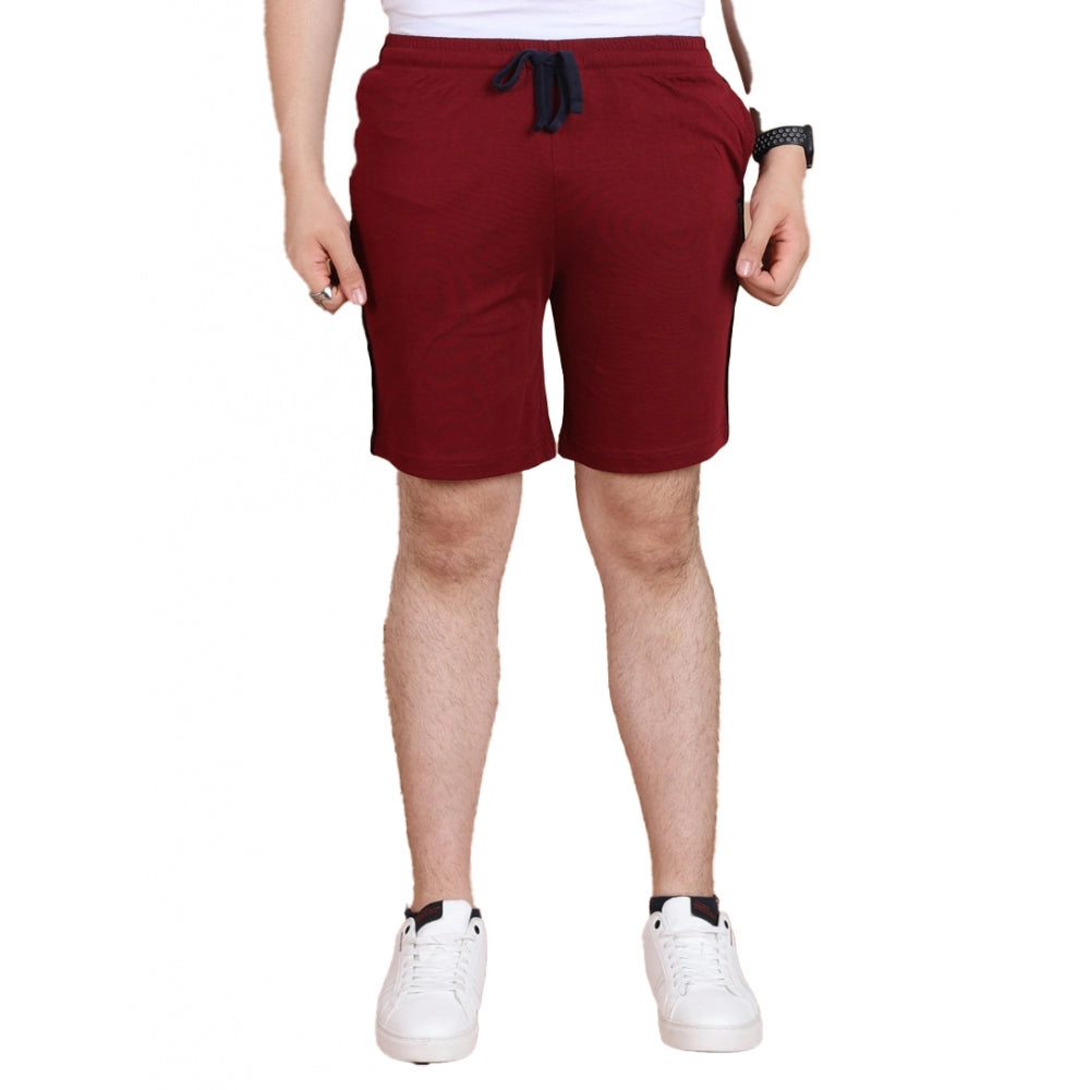 Maroon Stripe Shorts - Navura