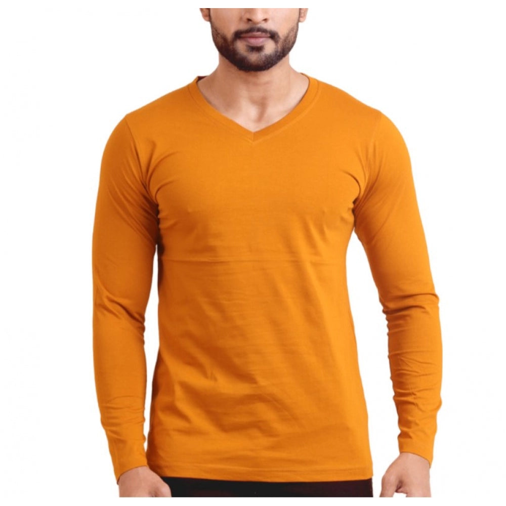 Mustard V-Neck Tee - Navura