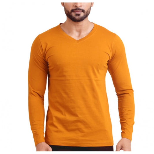 Mustard V-Neck Tee - Navura
