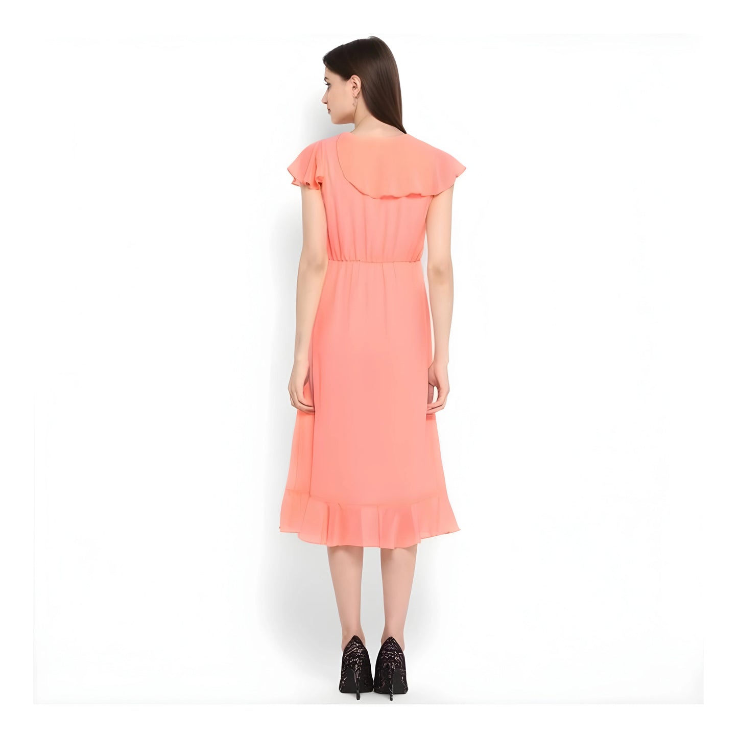 Stone Ruffled Dress