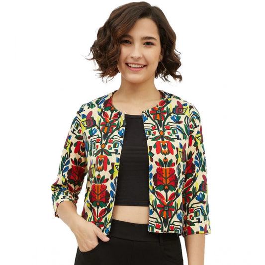 Women's Polyester Floral 3 4th Sleeves Shrug (multicolor) | Women Signature Collection
