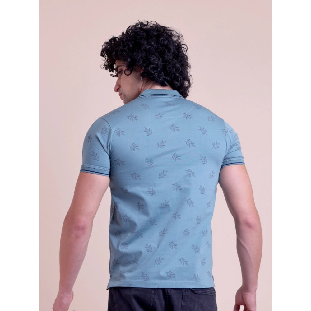Men's Casual Cotton Printed Half Sleeve Round Neck T Shirt (green) | Men Signature Collection