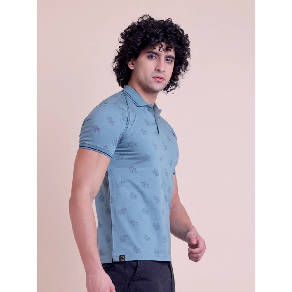 Men's Casual Cotton Printed Half Sleeve Round Neck T Shirt (green) | Men Signature Collection