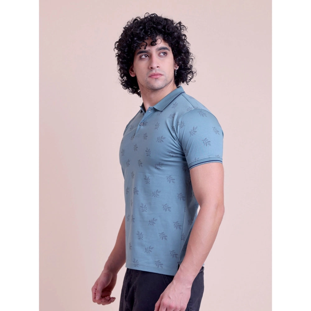 Men's Casual Cotton Printed Half Sleeve Round Neck T Shirt (green) | Men Signature Collection