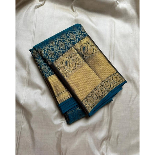 Women's Silk Printed Saree With Unstitched Blouse 5.5mtr (rama) | Women Signature Collection