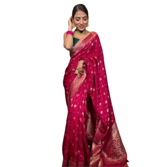 Blush Isla Silk Saree with Unstitched Blouse 5.5 m