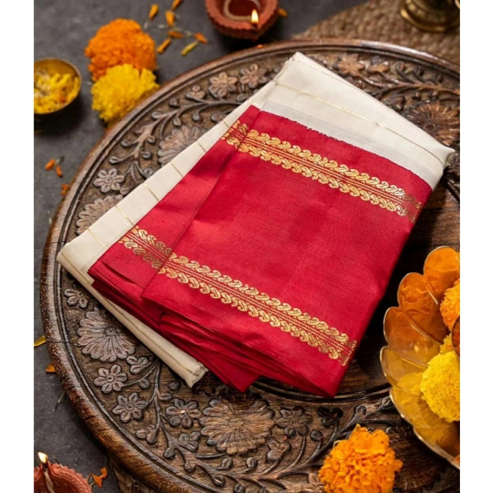 Women's Silk Printed Saree With Unstitched Blouse 5.5mtr (off White) | Women Signature Collection