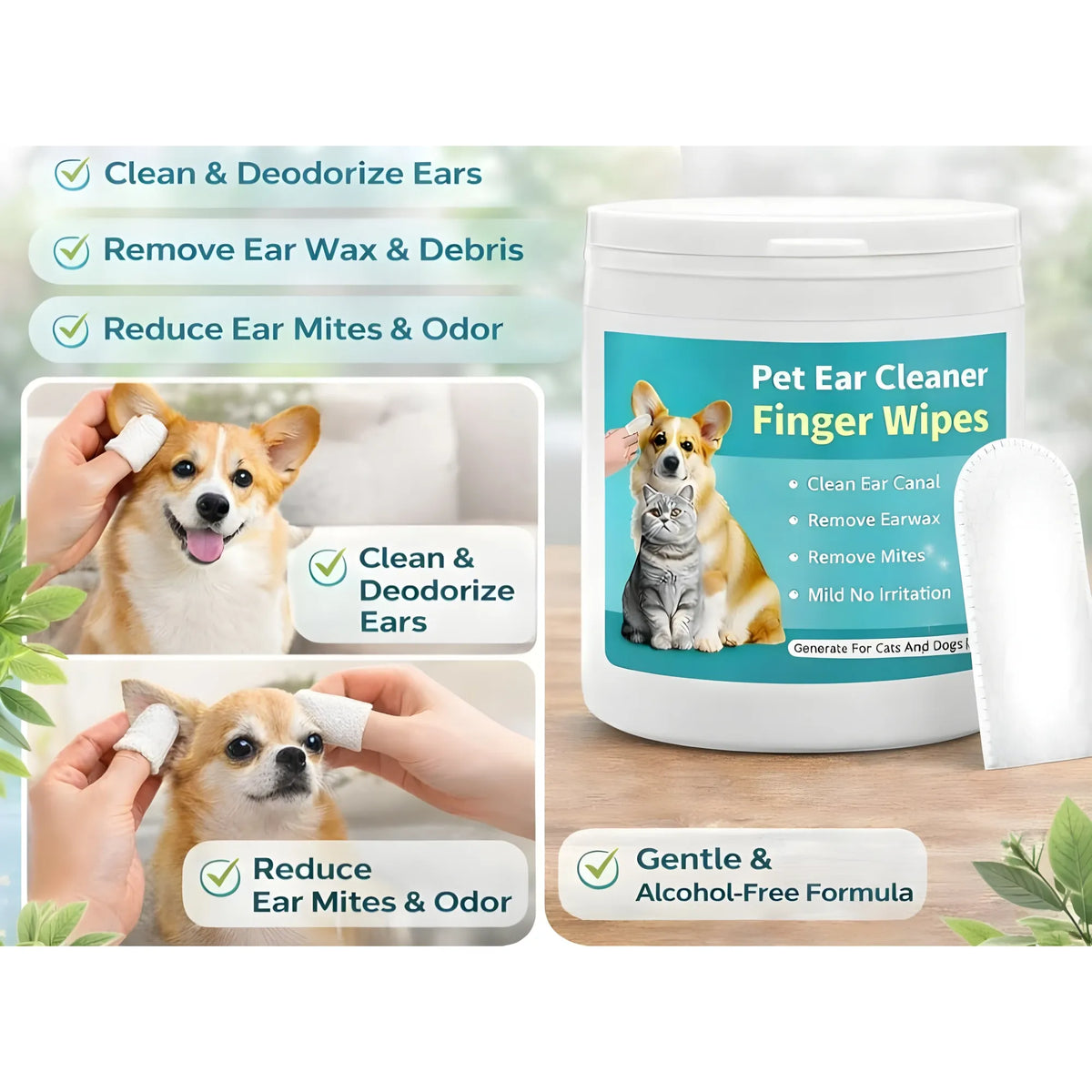 Pearl Essential Pet Ear Cleaning Wipes