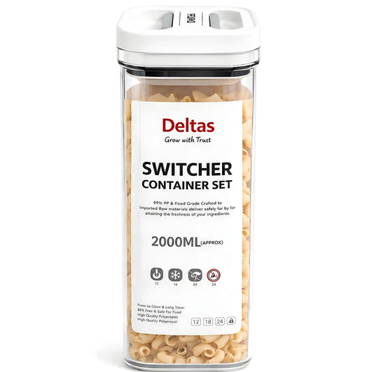 Pack of 1 Switchers Airtight Storage Container Set 2000 ML (White)