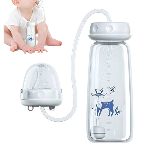 Plastic Hands Free Feeding Bottle (Clear)