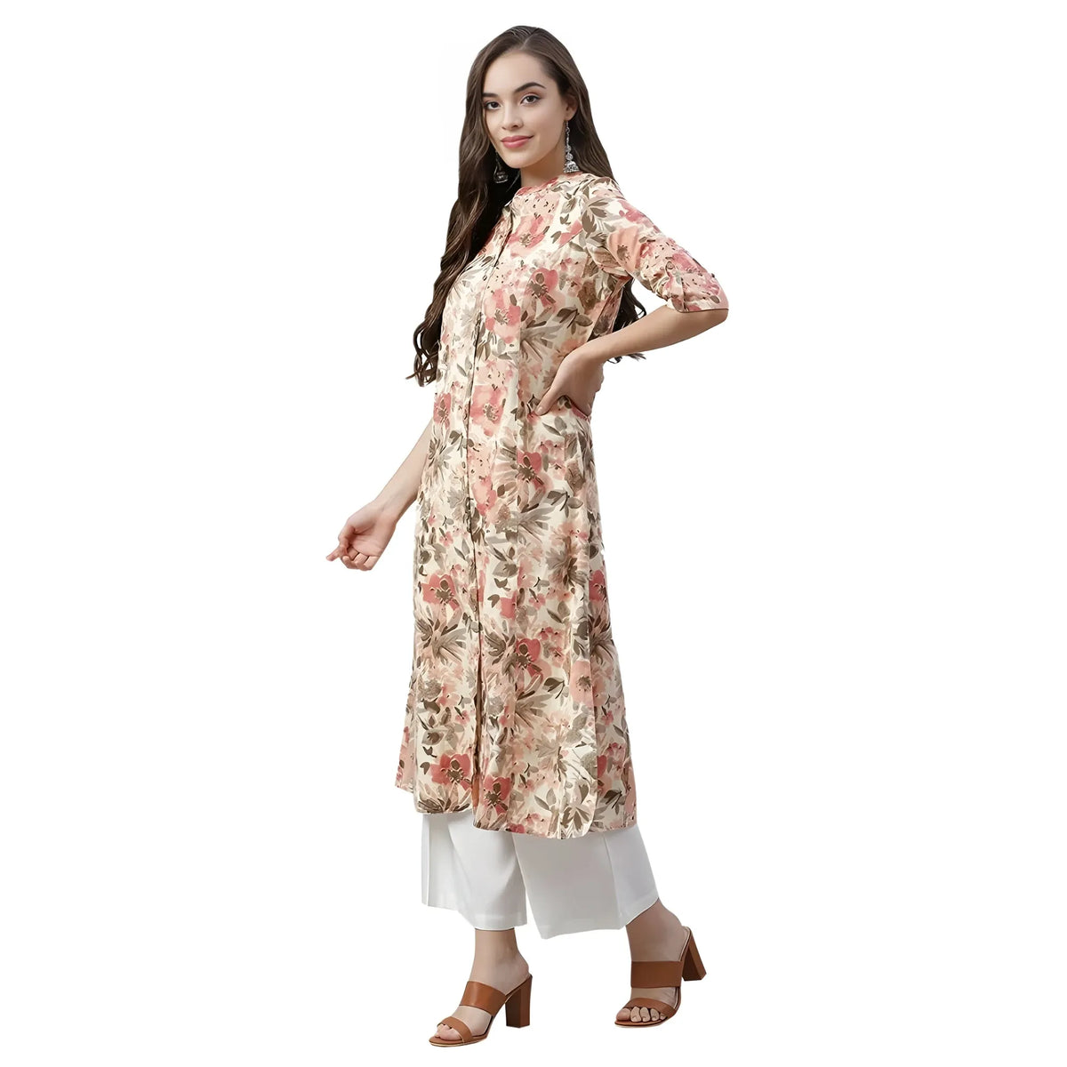 Women's Cotton Printed Floral Print Kurti (multicolor, Cotton) | Women Signature Collection