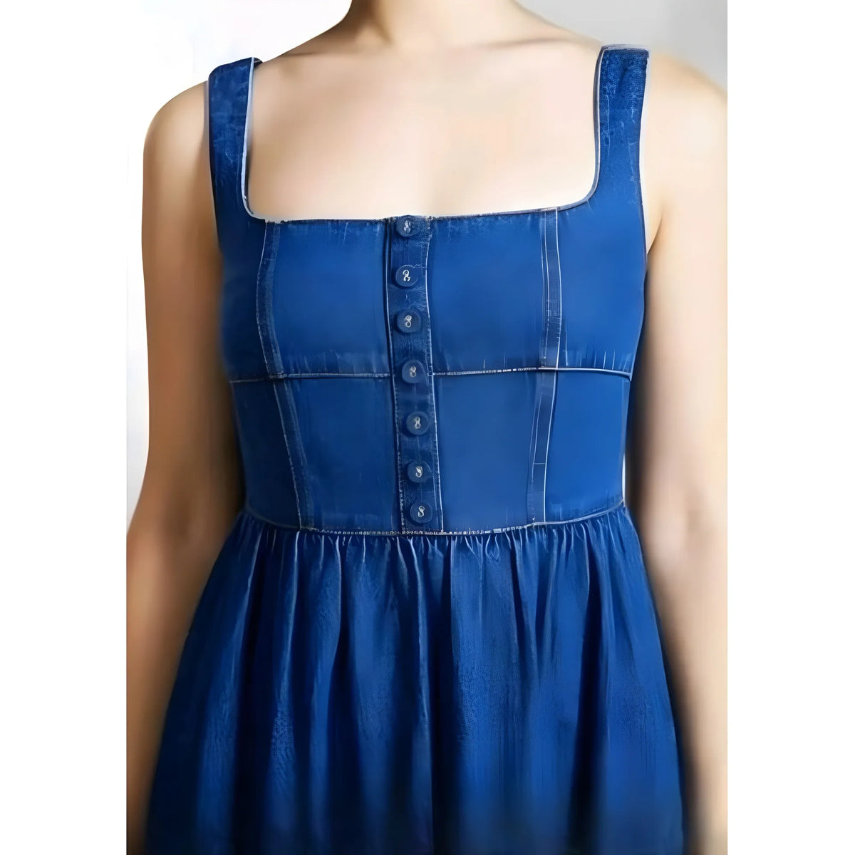 Women's Casual Denim Sleeveless Dress (blue) | Women Signature Collection