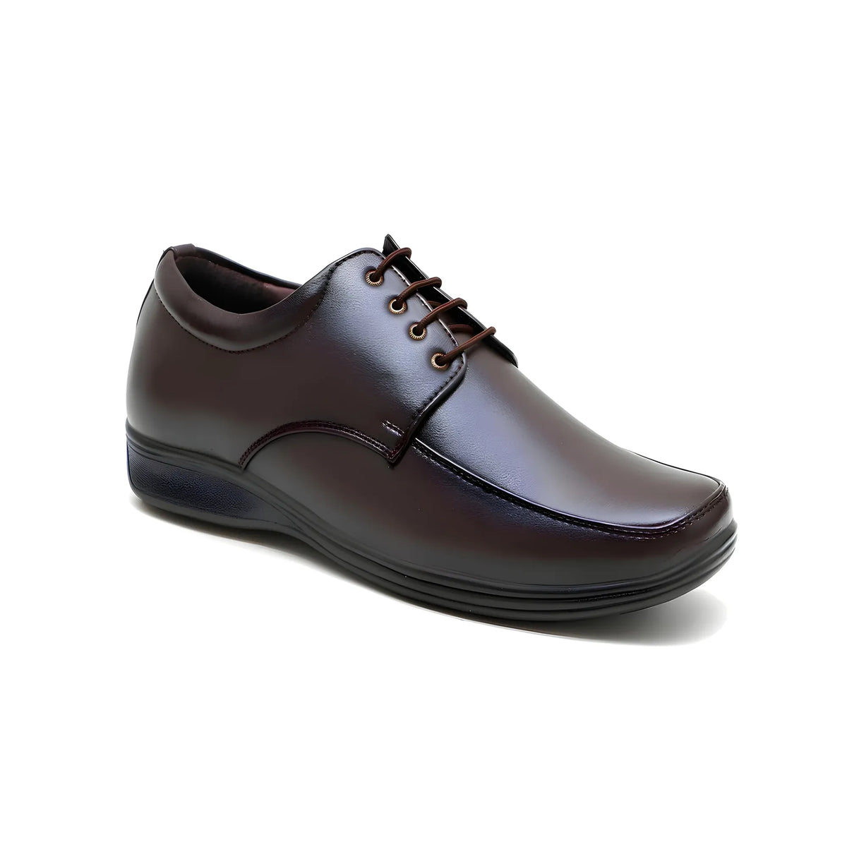 Umber Men's Synthetic Leather Solid Lace-Up Formal Shoes