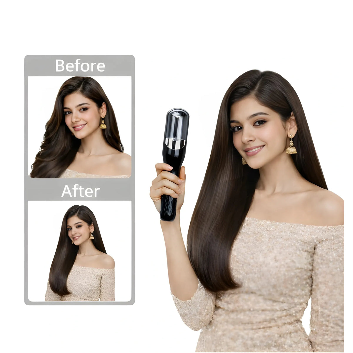 Onyx Essential Stainless Steel Cordless Split End Hair Trimmer