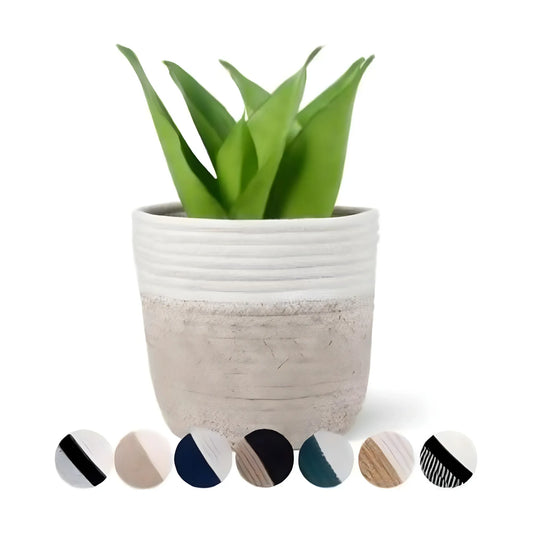 Cotton Flower Pot With Out Lid (White-Kidi)