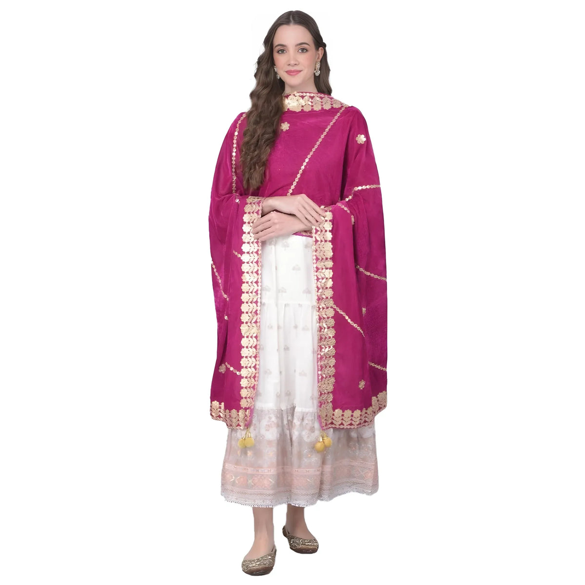 Women's Velvet Gotta Patti Dupatta (purple, Length: 2.25 To 2.50 Mtr) | Women Signature Collection