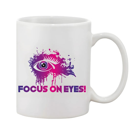 Printed Ceramic Coffee Mug - 1 Pieces, White, 11oz