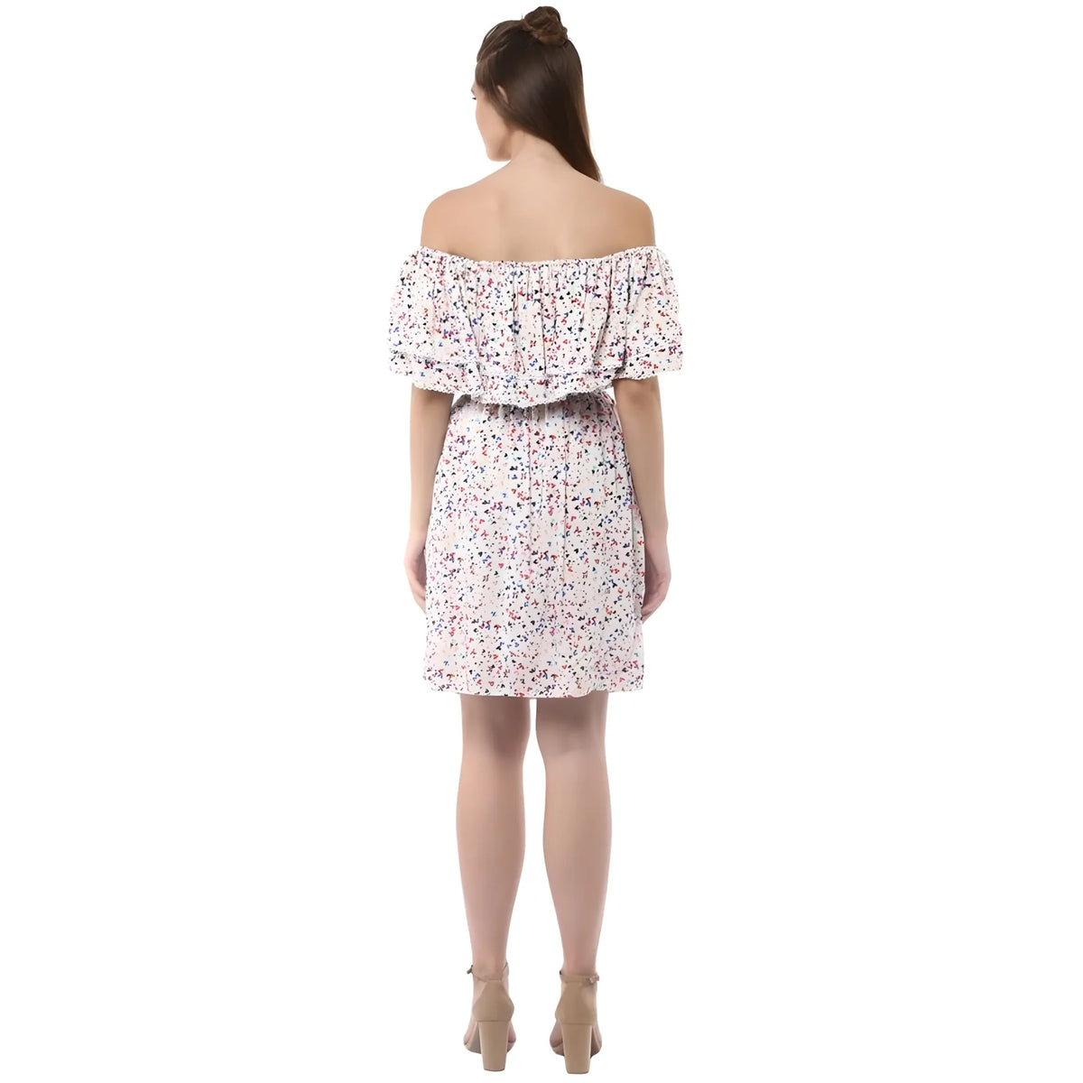 Women's Rayon Floral Half Sleeve Above Knee Dress (multicolor) | Women Signature Collection