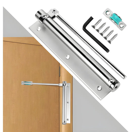 Automatic Door Closer Hinge Lock (Silver)