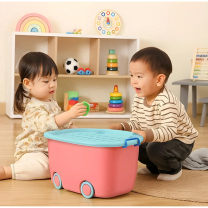 Prism Essential Plastic 45 L Rolling Toy Storage Box