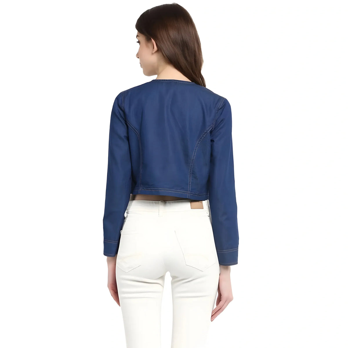 Women's Denim Embellished Long Sleeves Shrug (blue) | Women Signature Collection