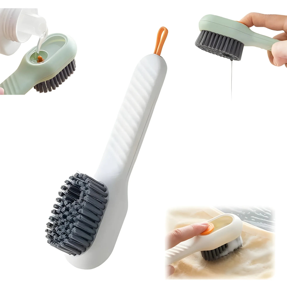 Prism Essential Pack of 2 Soap Dispensing Cleaning Brush
