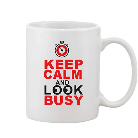 Printed Ceramic Coffee Mug - 1 Pieces, White, 11oz