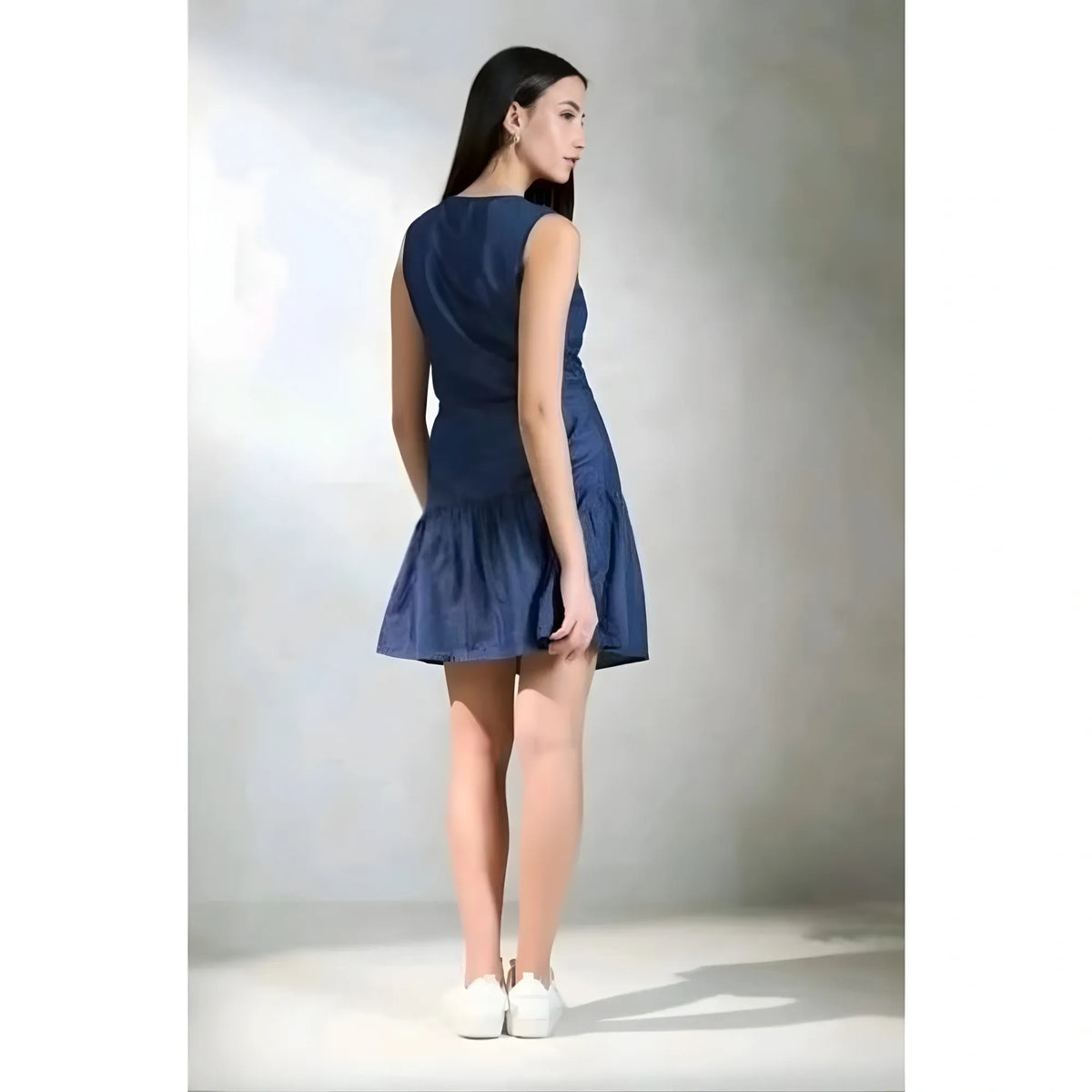 Women's Casual Denim Sleeveless Dress (blue) | Women Signature Collection