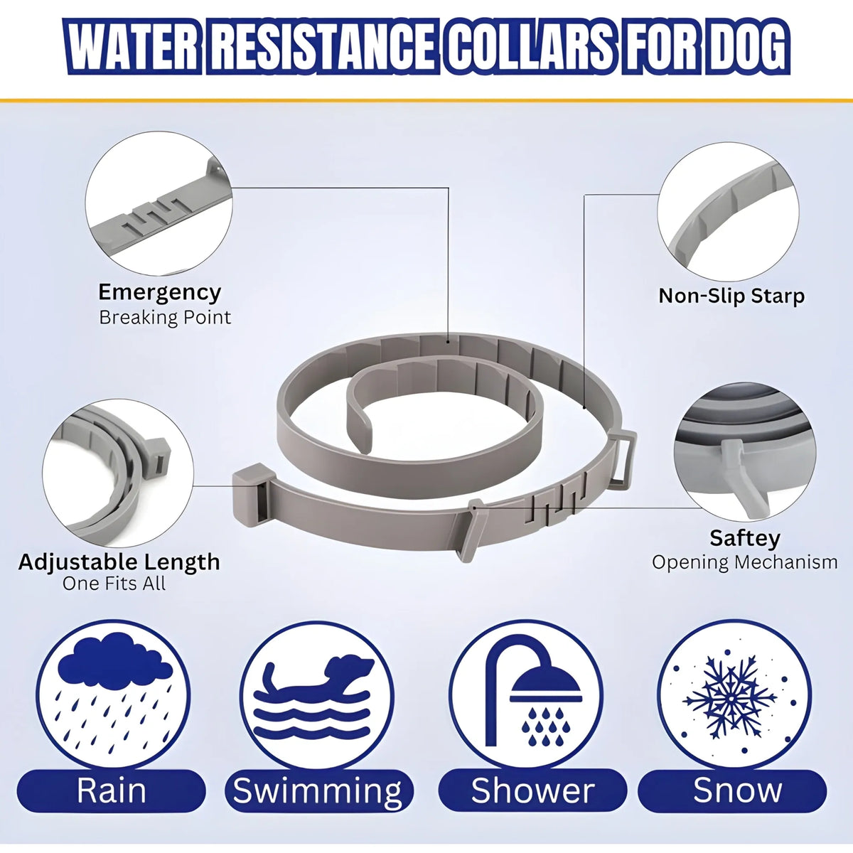 Slate Essential Silicone Dog Flea Collar