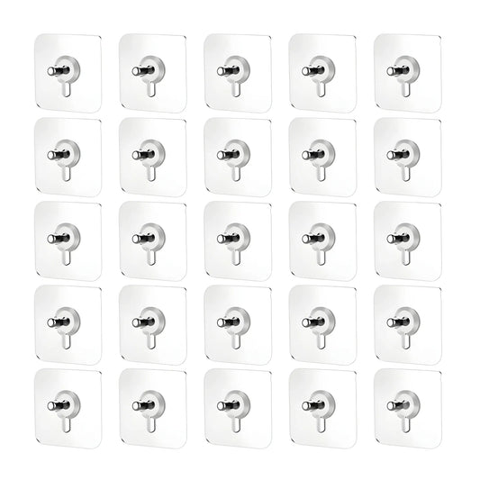 Pack of 25 Acrylic-Metal Wall Hook (Multicolor)