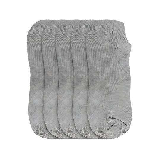 5 Pairs Unisex Casual Cotton Blended Solid Ankle length Socks (Light Grey)