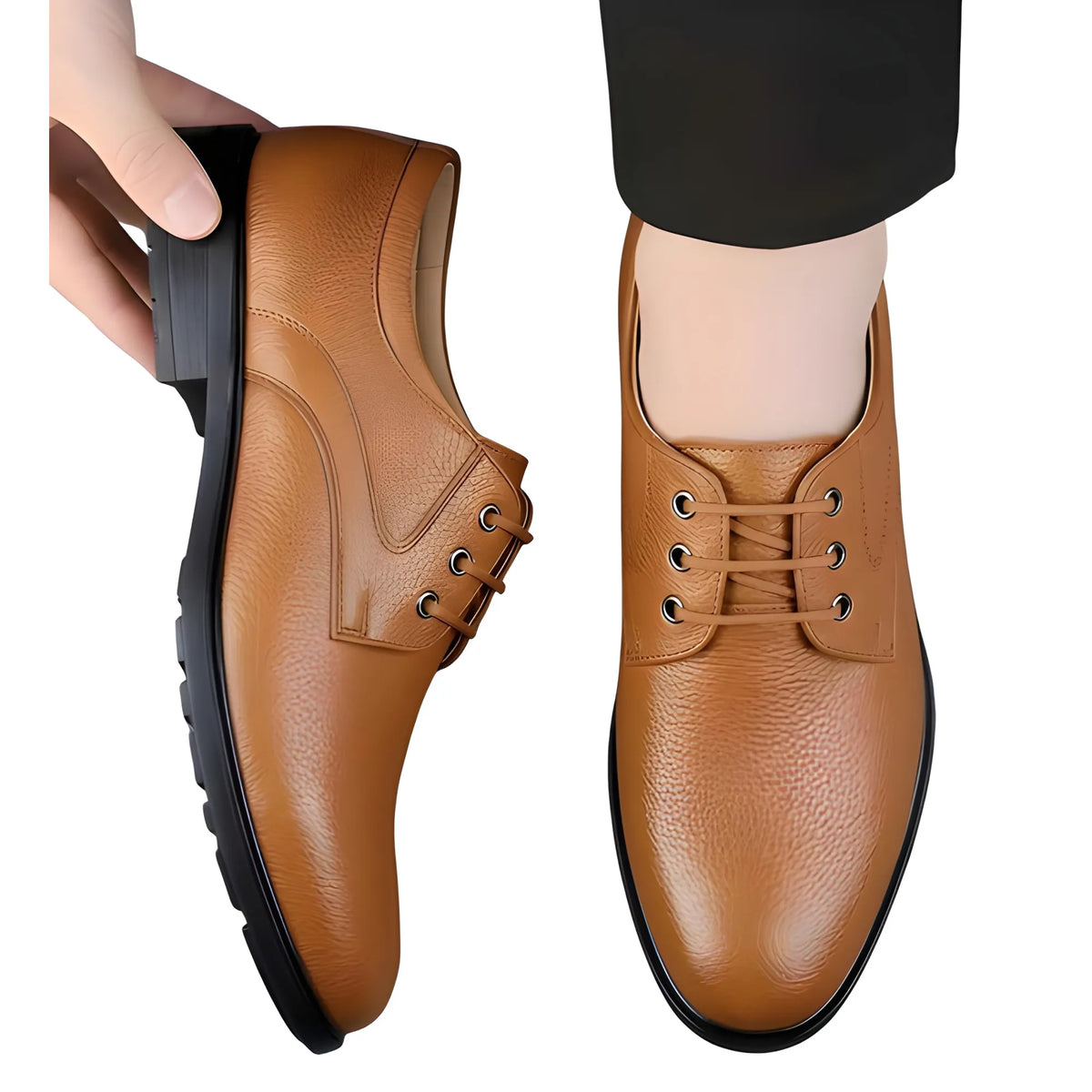 Camel Men's Synthetic Leather Solid Lace-Up Formal Shoes