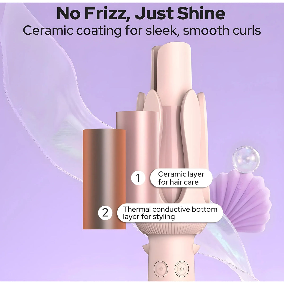 Rose Essential Plastic-Stainless Steel Automatic Hair Curler
