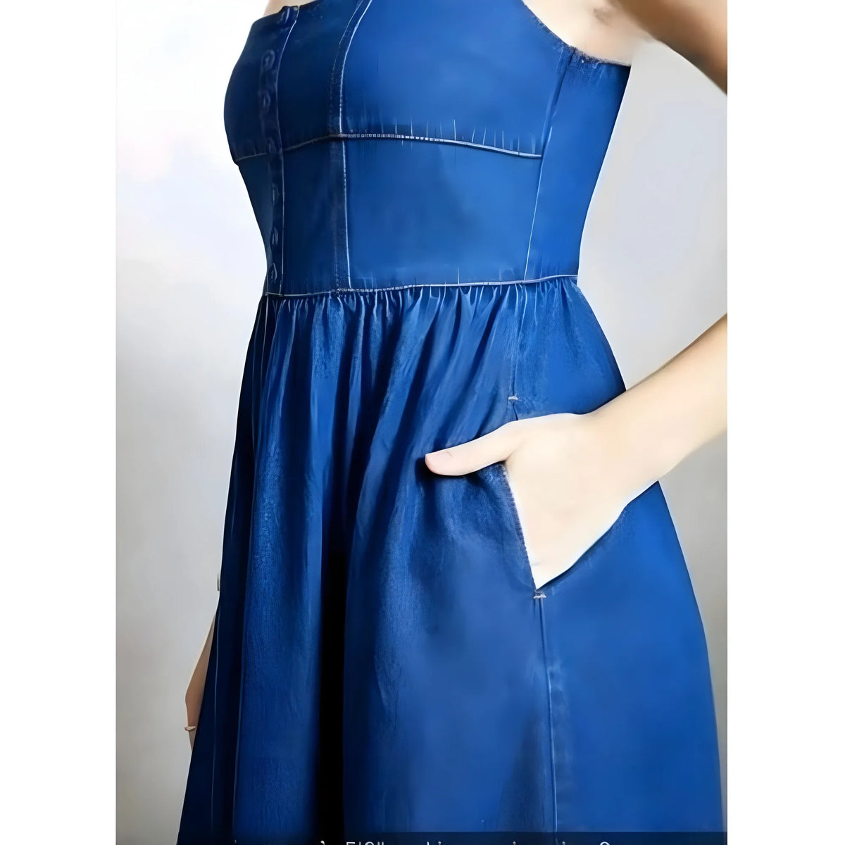 Women's Casual Denim Sleeveless Dress (blue) | Women Signature Collection