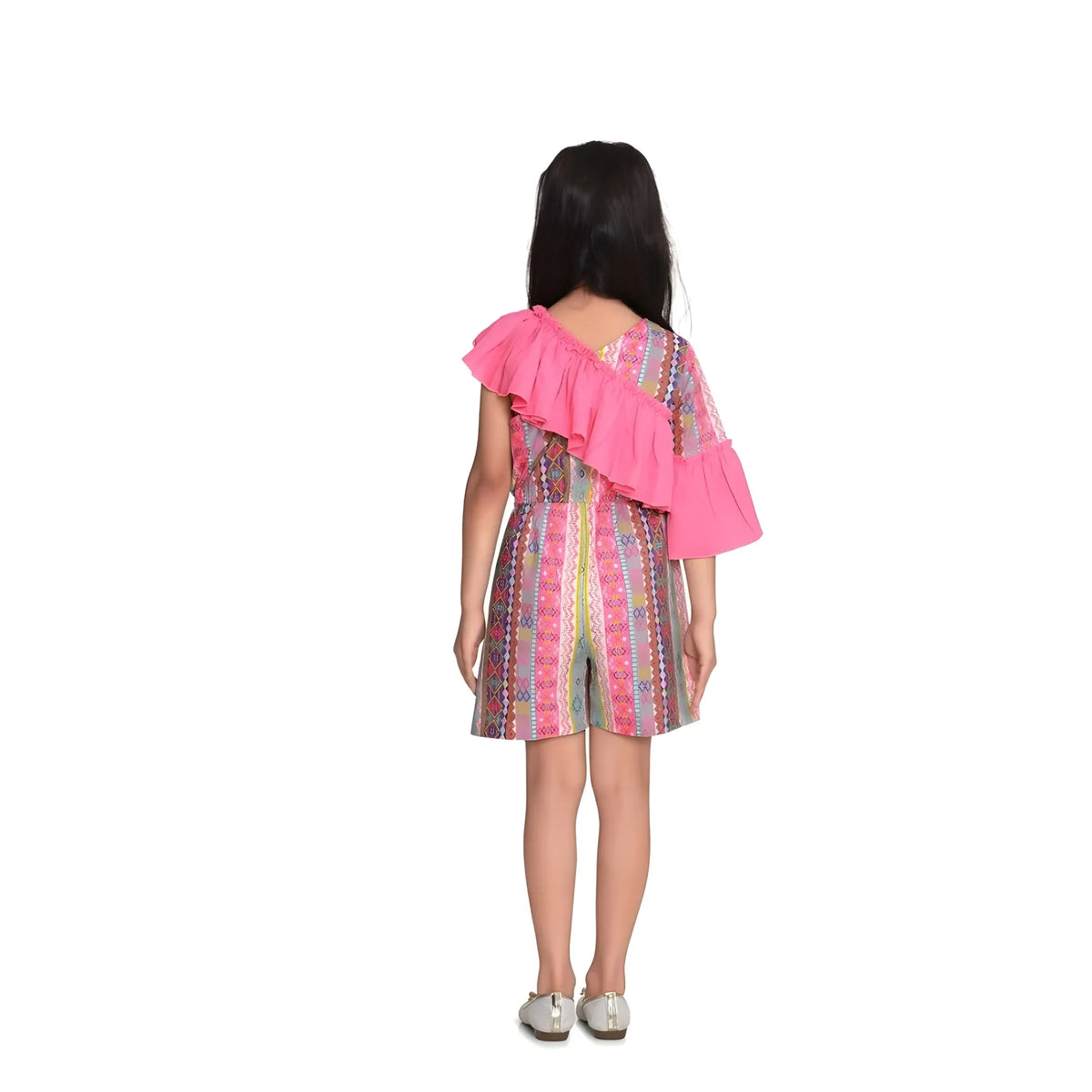 Girl's Cotton &amp; Polyester Printed 3/4th Sleeves Dress (pink) | Kids Signature Collection