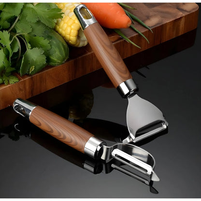 Sterling Essential Stainless Steel-Wood 2 pieces set Vegetable Peeler Sets