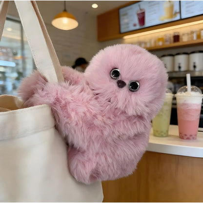 Prism Essential Faux Fur-Plush Head Shaking Owl Toy